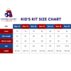 Kid's Football Kit Sales Size Chart