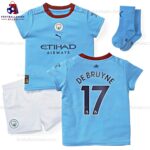 Manchester City Home Kids Football Shirt Sales De Bruyne 17 Printed