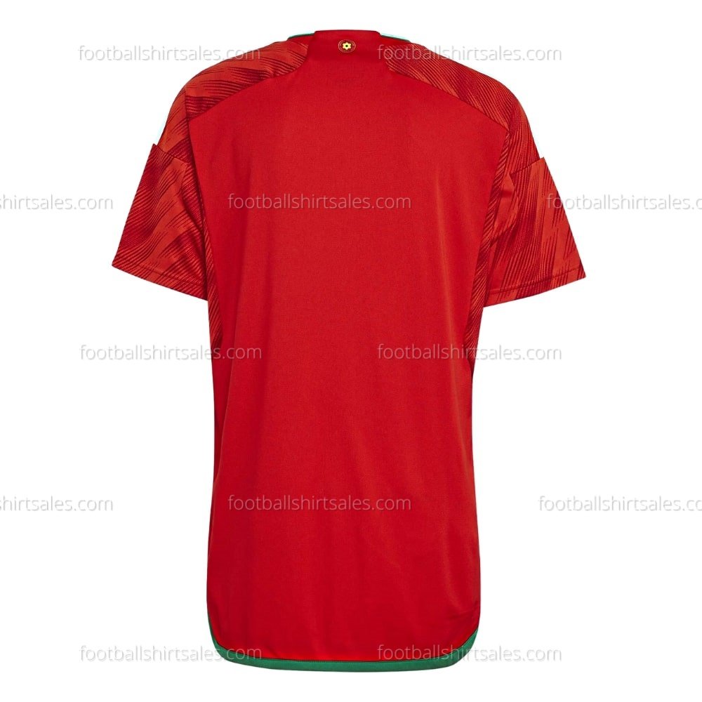 fss_Wales Home National Football Shirt 2022 (2) Wales Home National World Cup Football Shirt Sales 2022 Back View