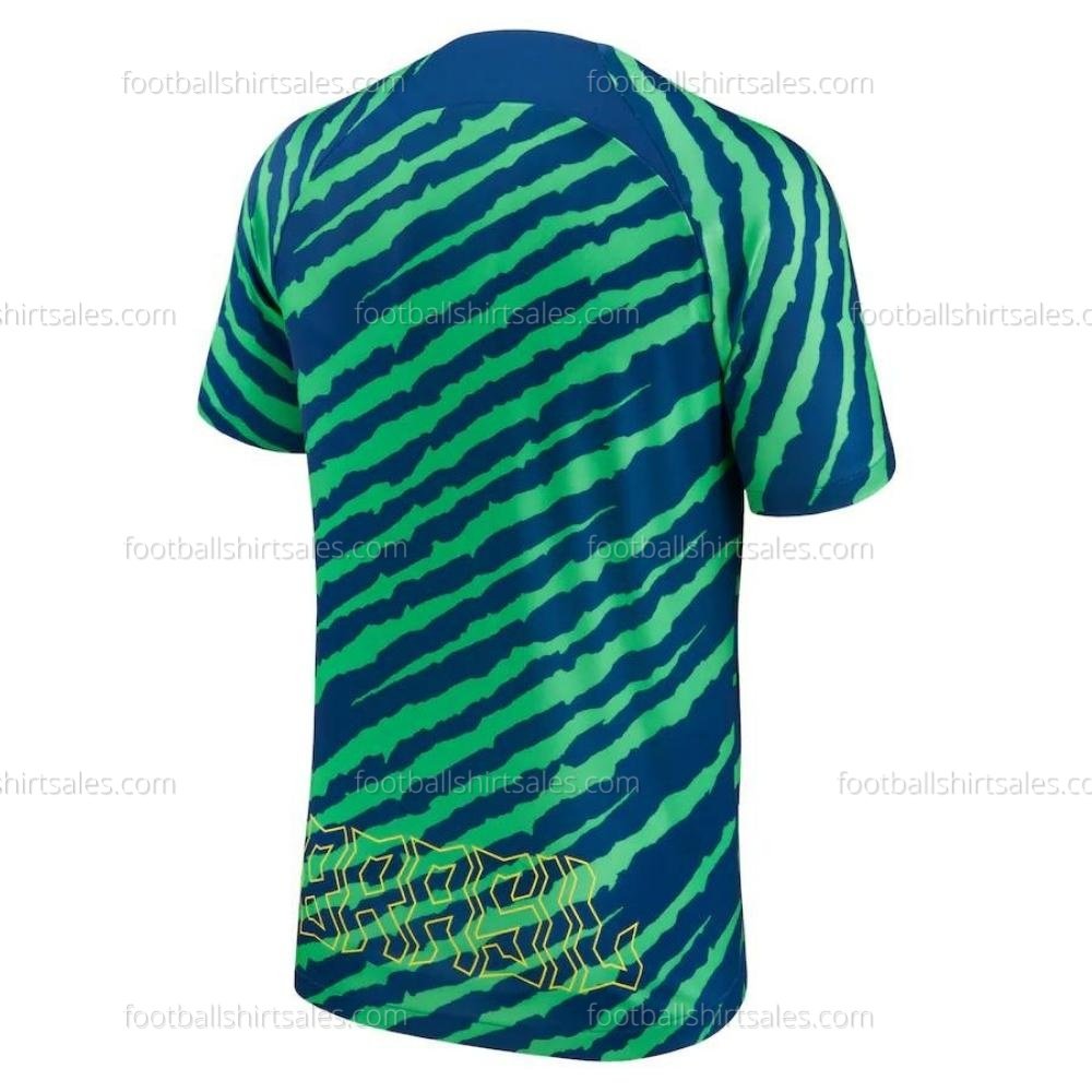 fss_brazil-pre-match-top-blue 2 Brazil Pre-Match Top Blue Adult World Cup Football Shirt Sales 2022 Back View