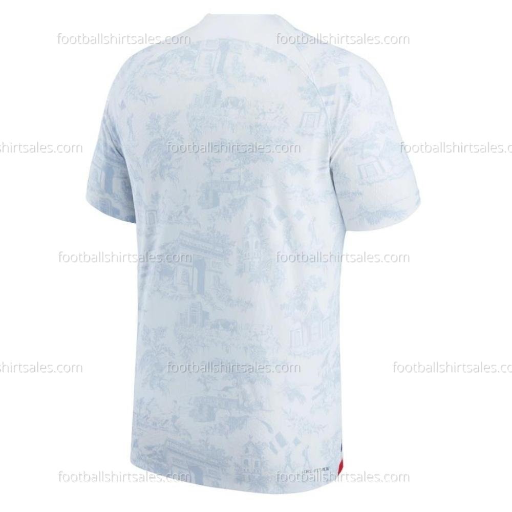 France Away Match World Cup Football Shirt Sales 2022 Back View
