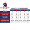 Adult's Football Kit Sales Size Chart