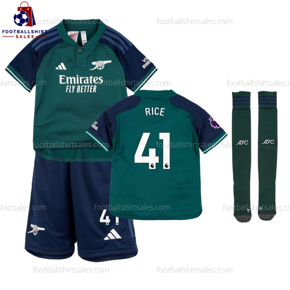 Arsenal Rice 41 Third 23/24 Kid Football Kit Sales