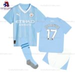 Manchester City De Bruyne 17 Home 23/24 Kid Football Kit Sales