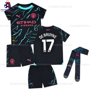 Man City De Bruyne 17 Third 23/24 Kid Football Kit Sales