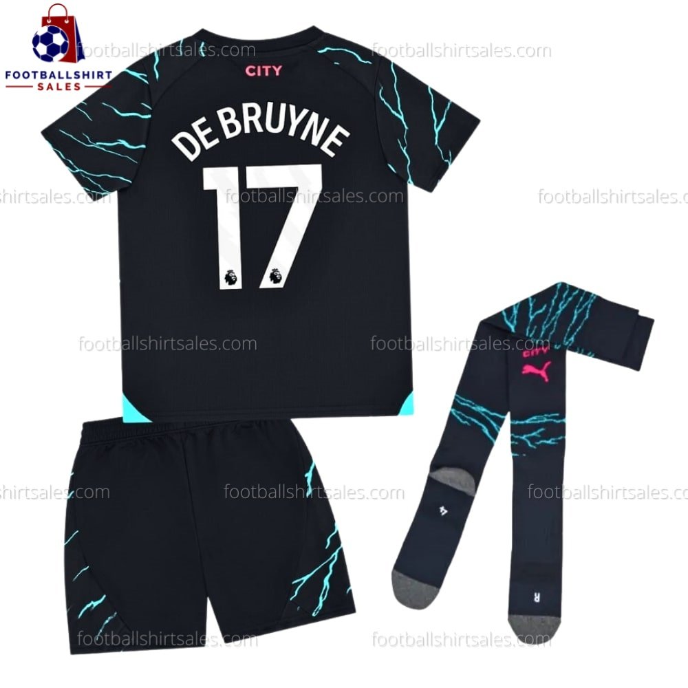 Man City De Bruyne 17 Third 23/24 Kid Football Kit Sales