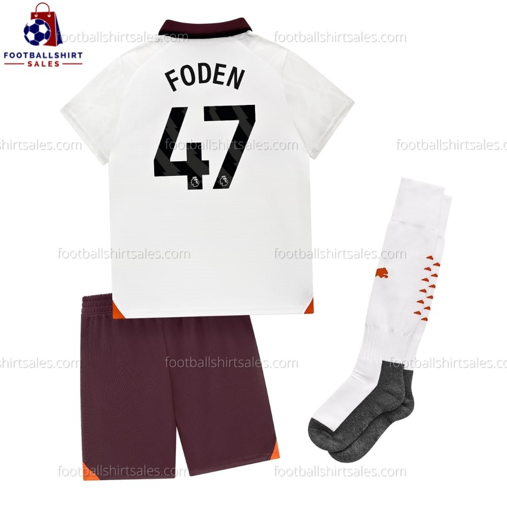 Man City Foden 47 Away 23/24 Kid Football Kit Sales