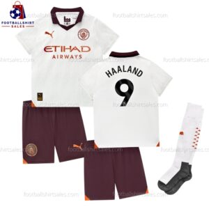 Man City Haaland 9 Away 23/24 Kid Football Kit Sales