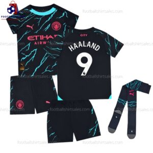 Man City Haaland 9 Third 23/24 Kid Football Kit Sales