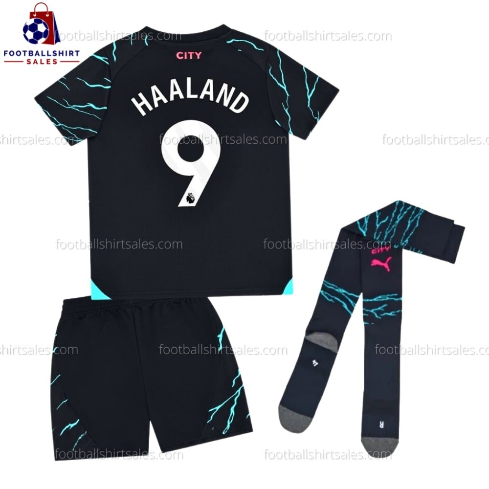 Man City Haaland 9 Third 23/24 Kid Football Kit Sales