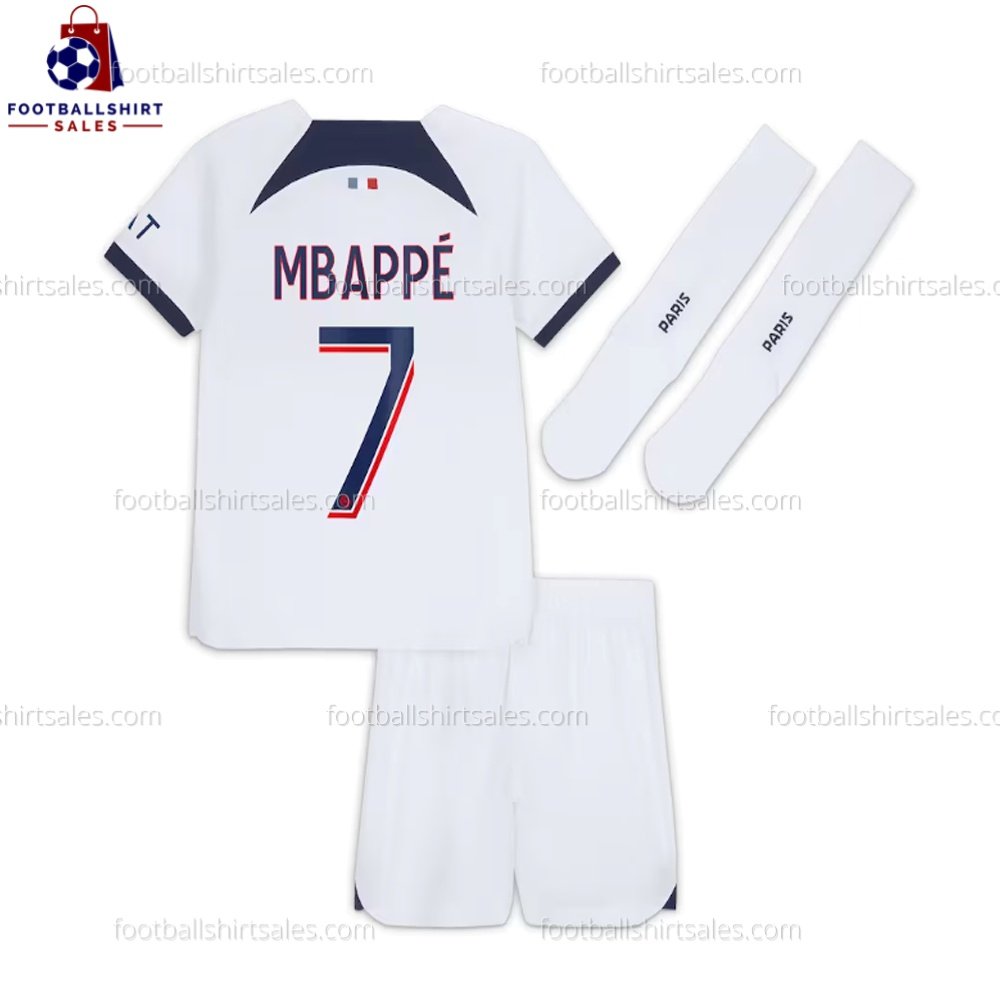 PSG Mbappé 7 Away 23/24 Kid Football Kit Sales