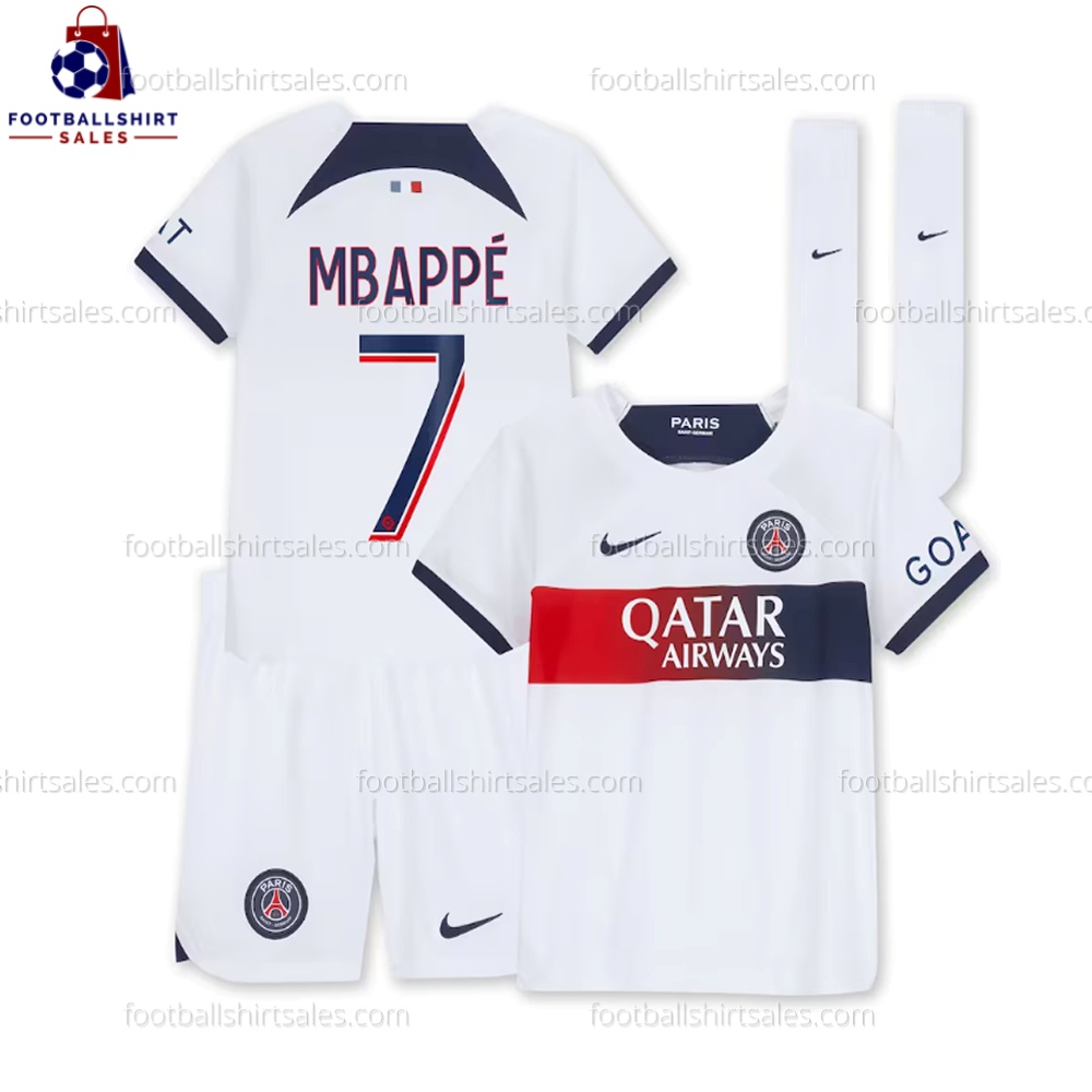 PSG Mbappé 7 Away 23/24 Kid Football Kit Sales