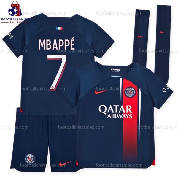 PSG Mbappé 7 Home 23/24 Kid Football Kit Sales