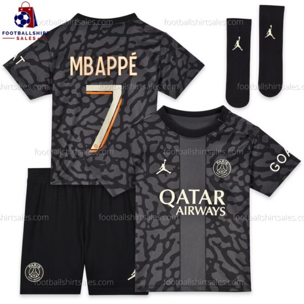 PSG Mbappé 7 Third 23/24 Kid Football Kit Sales
