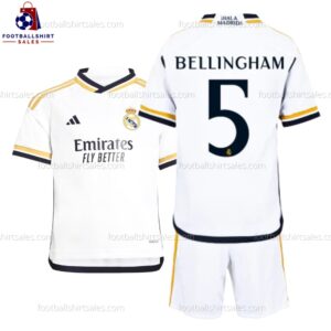 Real Madrid Bellingham 5 Home 23/24 Kid Football Kit Sales