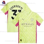 Manchester City Ederson M. 31 Goalkeeper Green 23/24 Men Football Shirt Sales