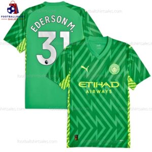 Man City Ederson M 31 Goalkeeper Away 23/24 Football Shirt Sales