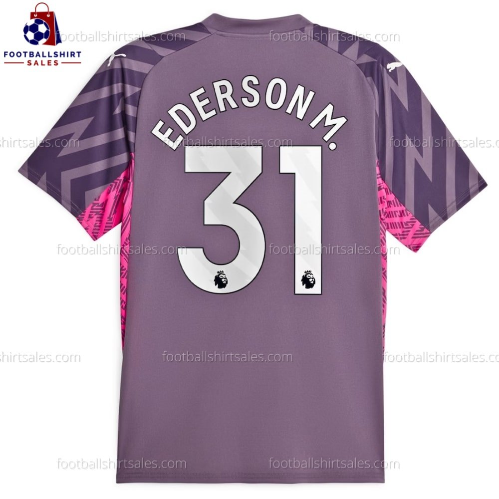 Man City Ederson M. 31 Goalkeeper Purple 23/24 Football Shirt Sales