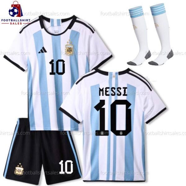 Argentina Messi 10 Home 2022 Kid Football Kit Sales
