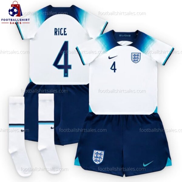England Rice 4 Home 2022 Kid Football Kit Sales