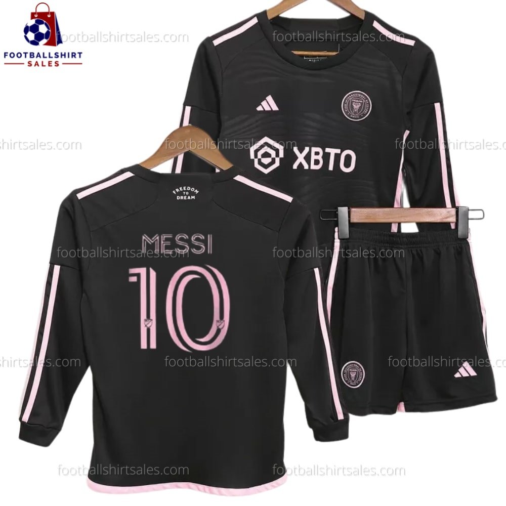 Inter Miami Messi 10 Away Long Sleeve 23/24 Kid Football Kit Sales