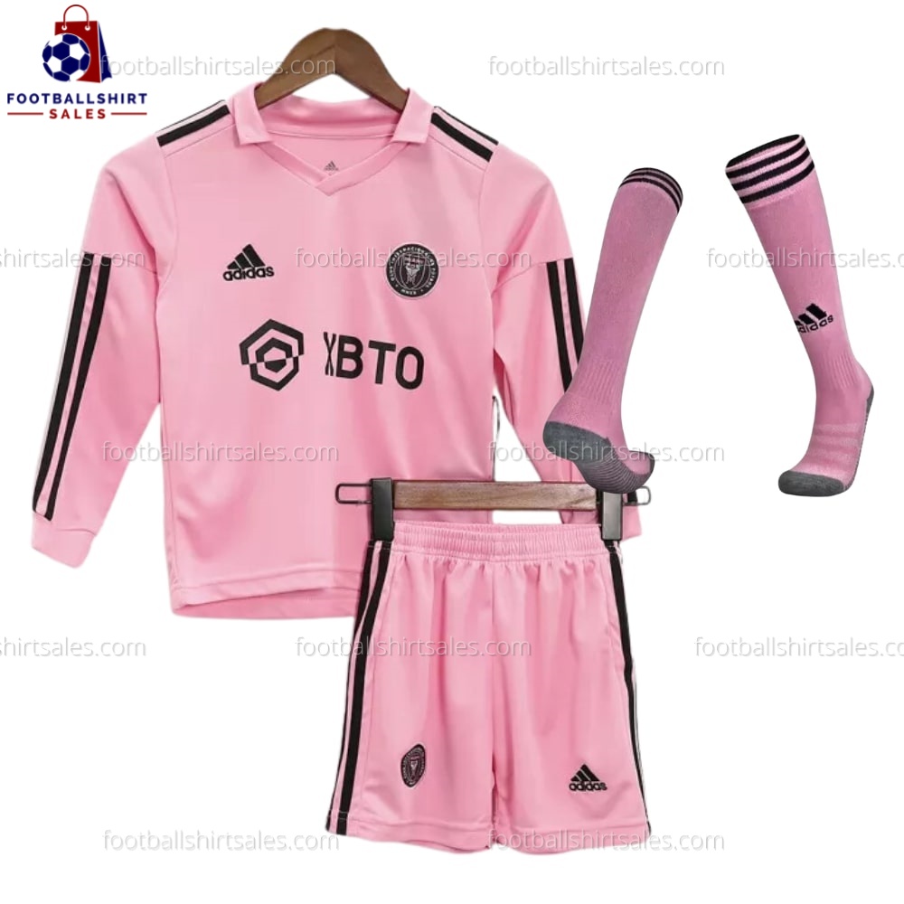 Inter Miami Home Long Sleeve 23/24 Kid Football Kit Sales