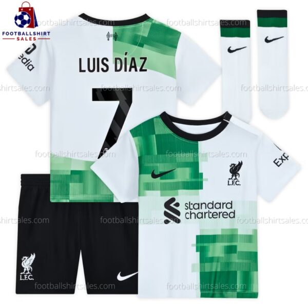 Liverpool Luis Diaz 7 Away 23/24 Kid Football Kit Sales