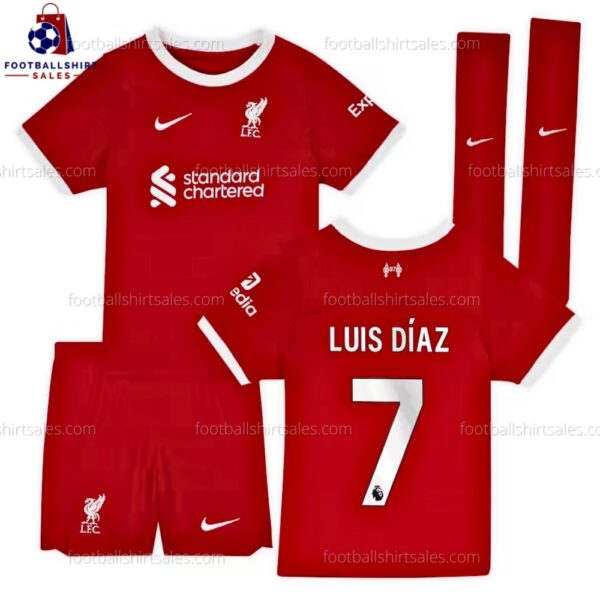 Liverpool Luis Diaz 7 Home 23/24 Kid Football Kit Sales