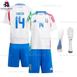 Italy Chiesa 14 Away 2024 Kid Football Kit Sales