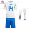 Italy Chiesa 14 Away 2024 Kid Football Kit Sales