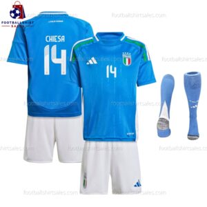 Italy Chiesa 14 Home 2024 Kid Football Kit Sales