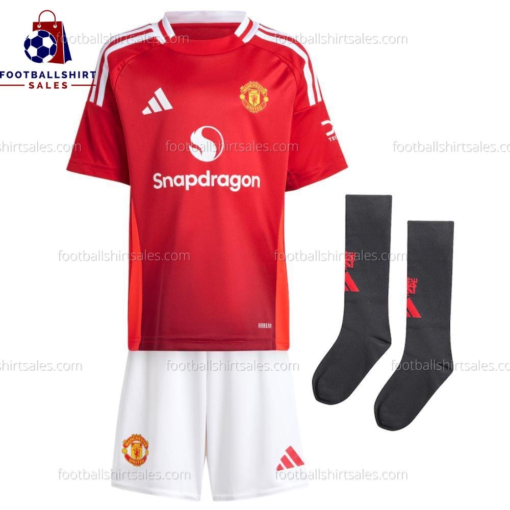 Man Utd Home 24/25 Kid Football Kit Sales