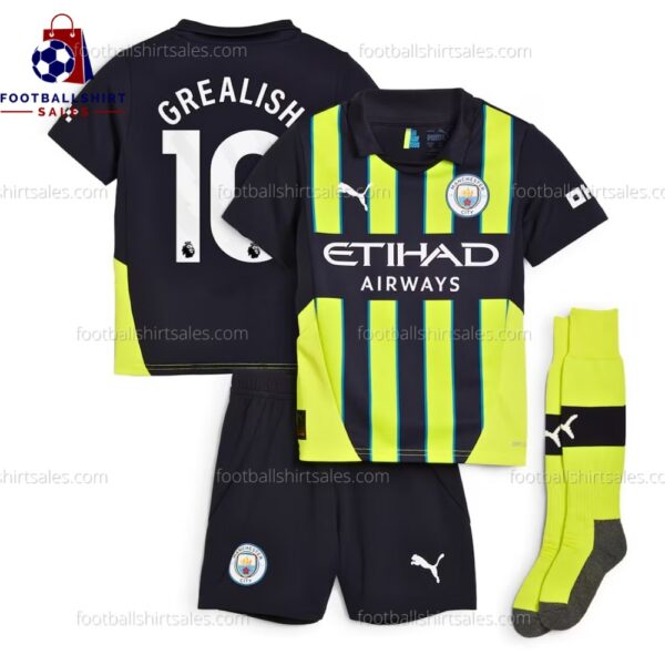 Man City Grealish 10 Away 24/25 Kid Football Kit Sales