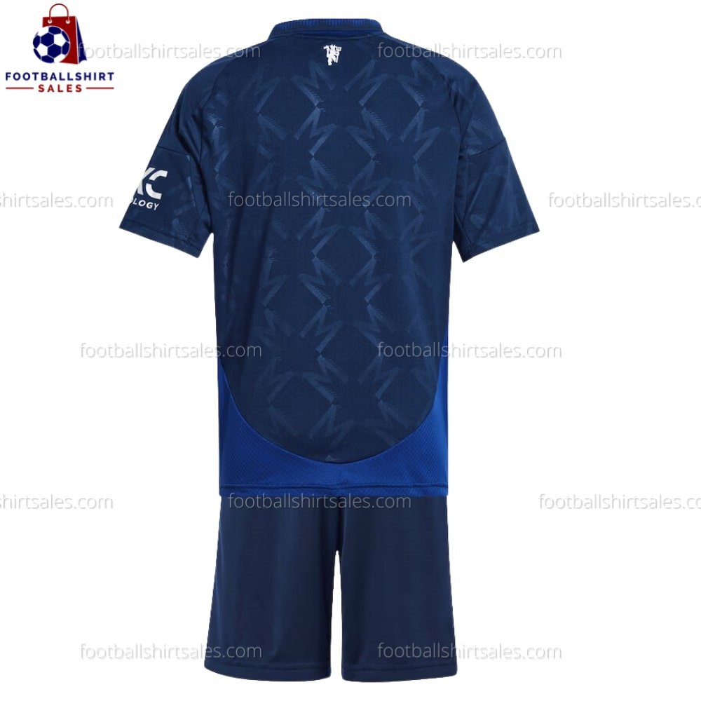 Man Utd Away 24/25 Kid Football Kit Sales Back View