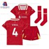 Liverpool Virgil 4 Home 24 25 Kid Football Kit