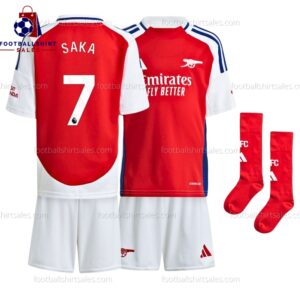 Arsenal Saka 7 Home Kid Football Kit Sales 24/25