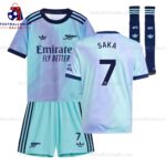 Arsenal Saka 7 Third Kid Football Kit Sales 24/25