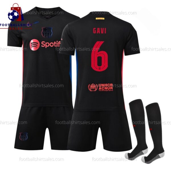 Barcelona Gavi 6 Away 24/25 Kid Football Kit Sales Full View