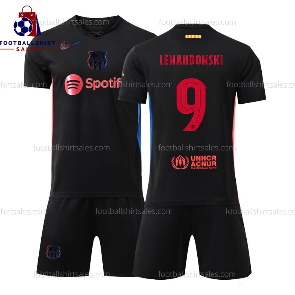 Barcelona Lewandowski 9 Away 24/25 Kid Football Kit Sales