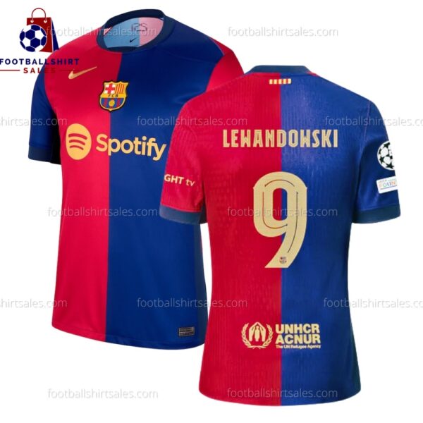 Barcelona Lewandowski 9 Home 24/25 Men Football Shirt Sales Full View