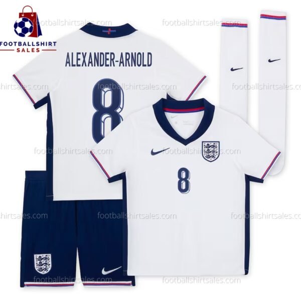 England Alexander-Arnold 66 Home Kid Football Kit Sales 24/25 Full View
