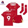 Liverpool Darwin 9 Home Kid Football Kit Sales 24/25 Full View