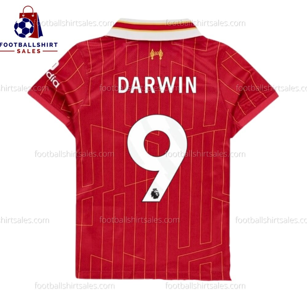 Liverpool Darwin 9 Home Kid Football Kit Sales 24/25 Back View