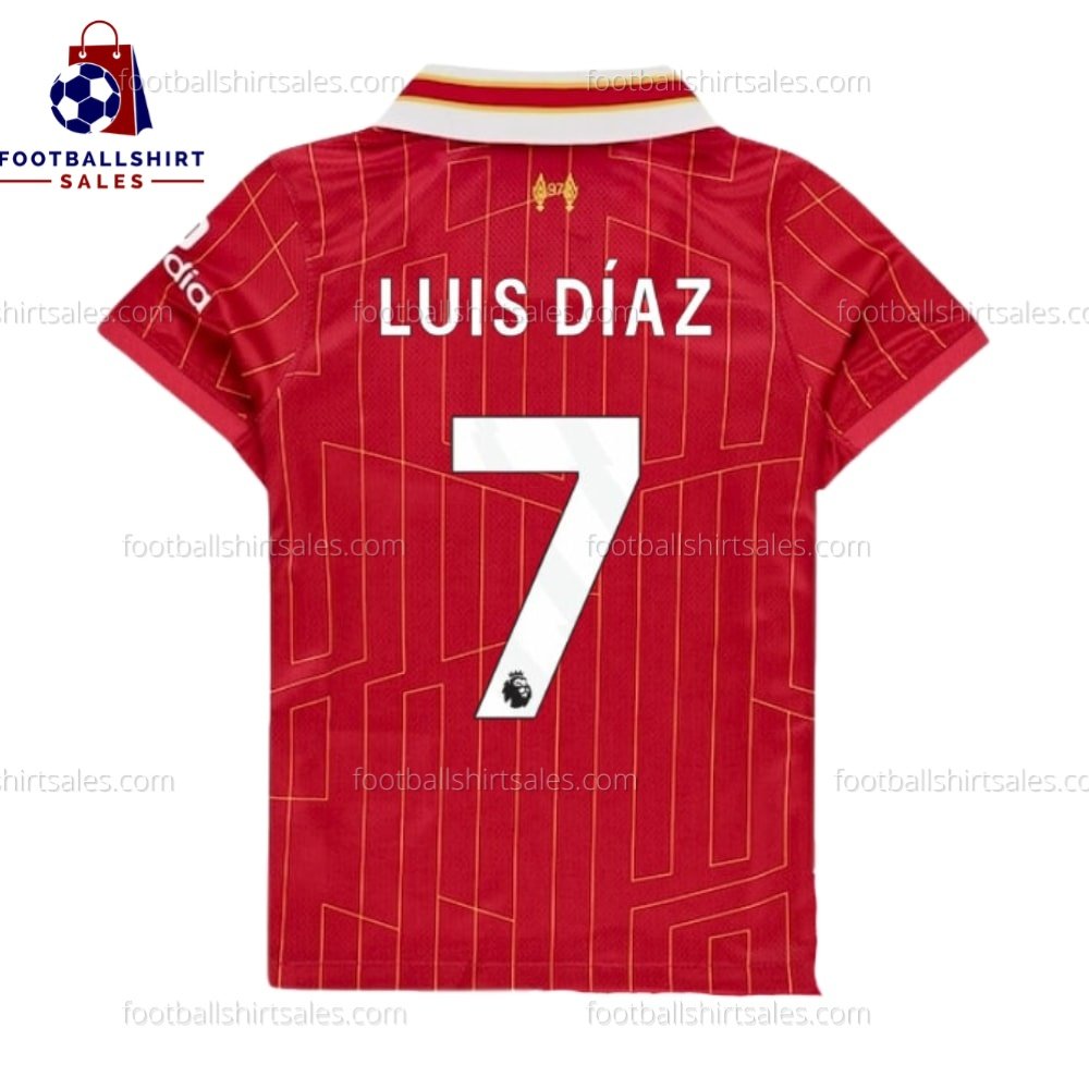 Liverpool Luis Diaz 7 Home 24/25 Kid Football Kit Sales Back View