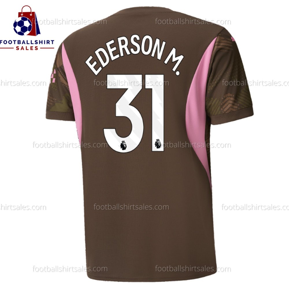 Manchester City Ederson M. 31 Goalkeeper Brown 24/25 Men Football Shirt Sales Back View