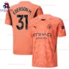 Manchester City Ederson M. 31 Goalkeeper Orange 24/25 Men Football Shirt Sales Full View