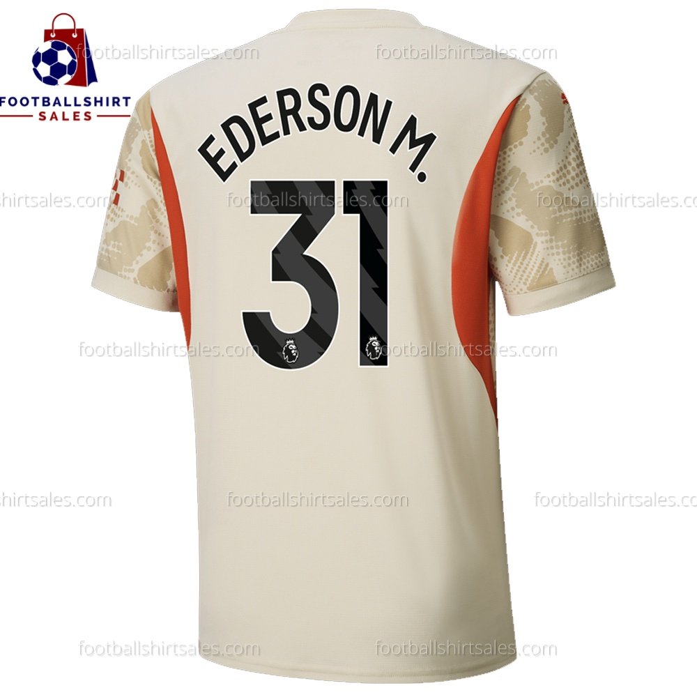 Manchester City Ederson M. 31 Goalkeeper White 24/25 Men Football Shirt Sales Full View