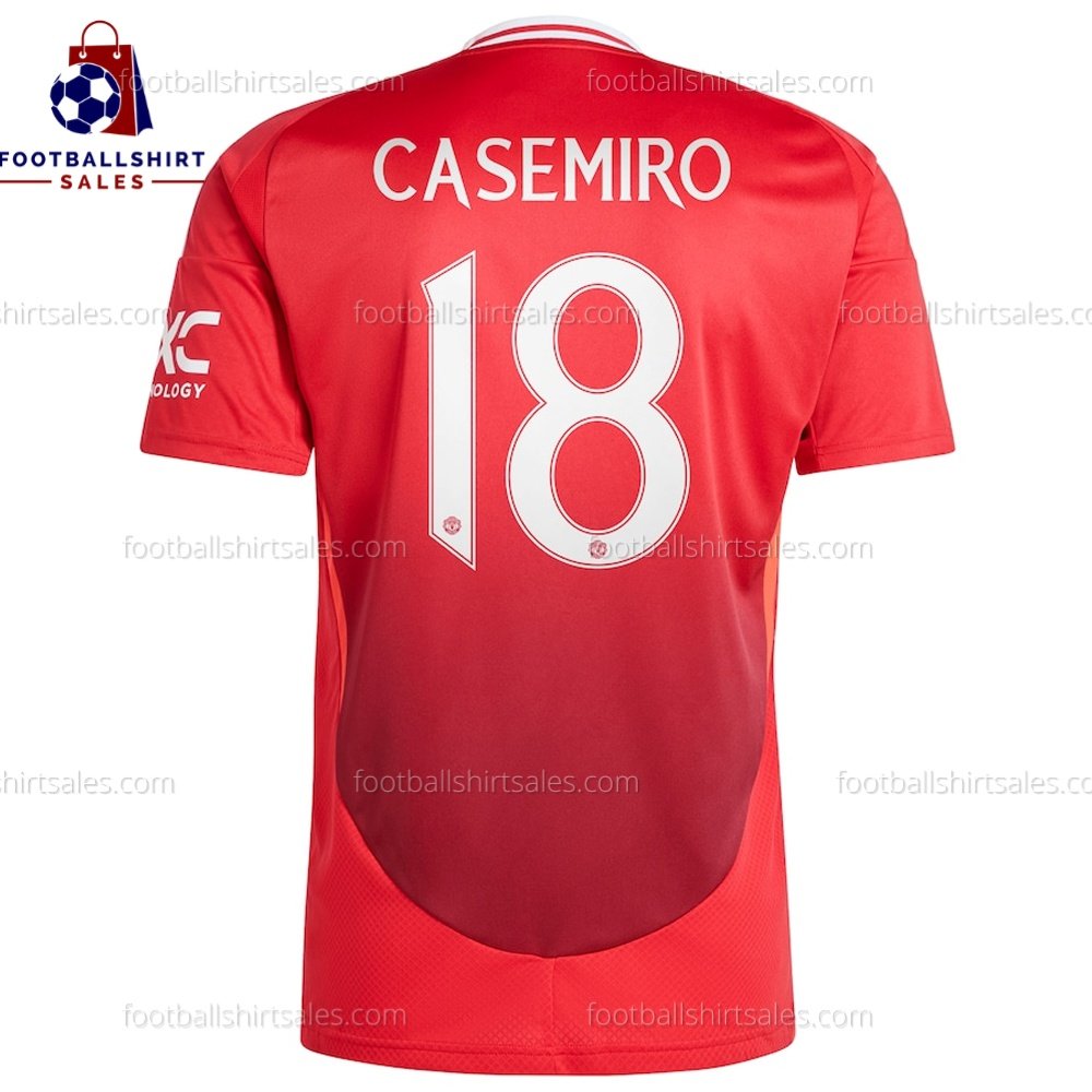 Manchester United Casemiro 18 Home Men Football Shirt Sales 24/25 Back View