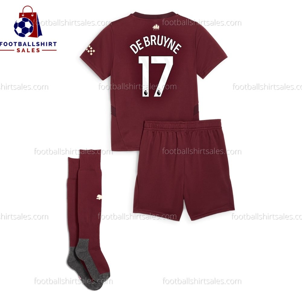 Manchester City De Bruyne 17 Third 24/25 Kid Football Kit Sales Back View