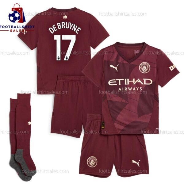 Manchester City De Bruyne 17 Third 24/25 Kid Football Kit Sales Full View